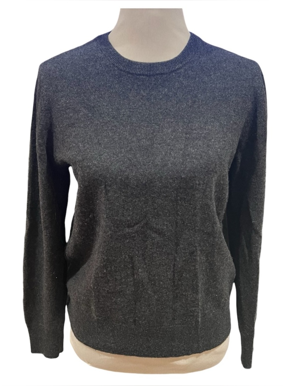Quince Charcoal 100% Mongolian Cashmere Crewneck Sweater Size Medium